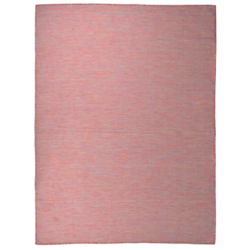 Tappeto da Esterni a Tessitura Piatta 120x170 cm Rosso 340823