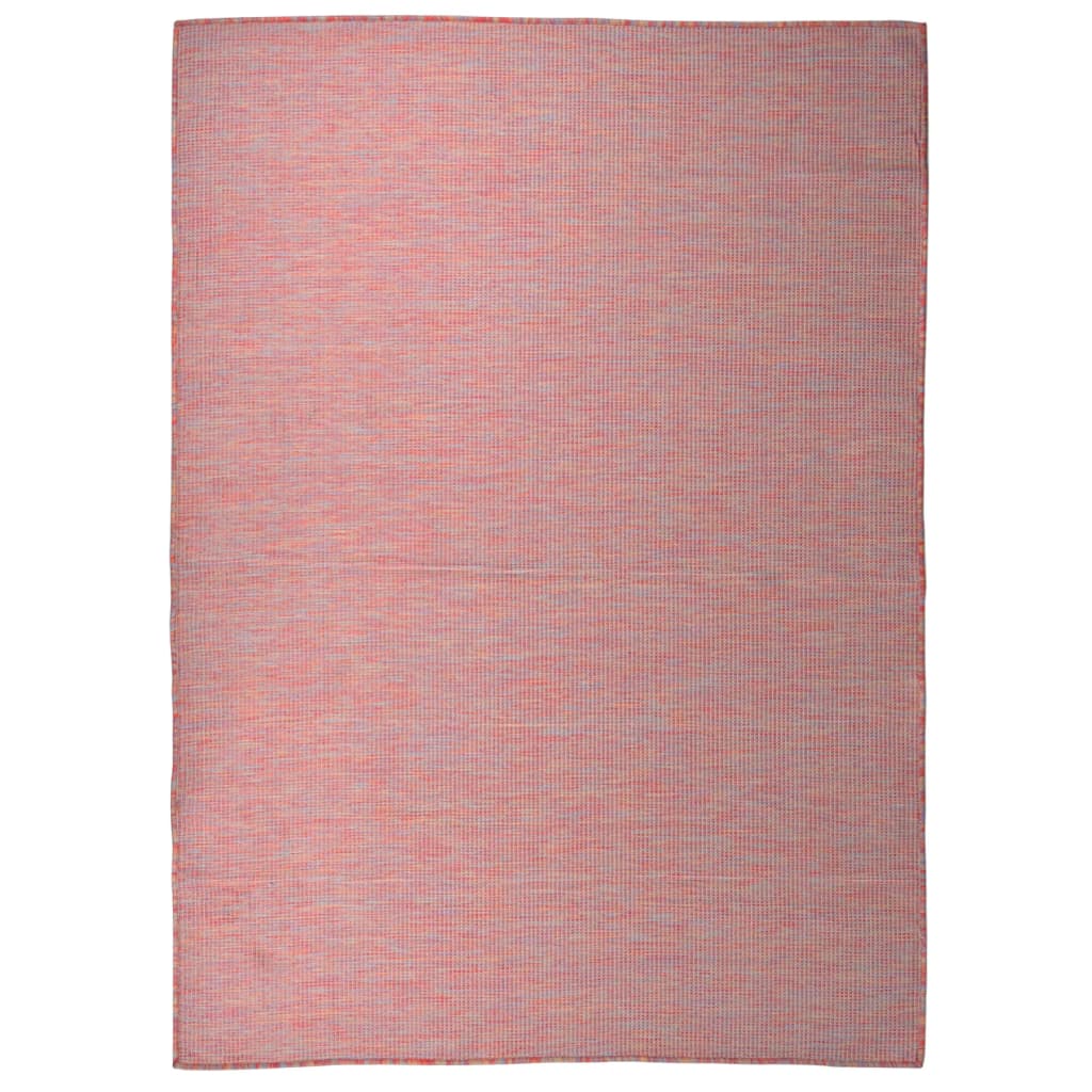 Tappeto da Esterni a Tessitura Piatta 200x280 cm Rosso 340826