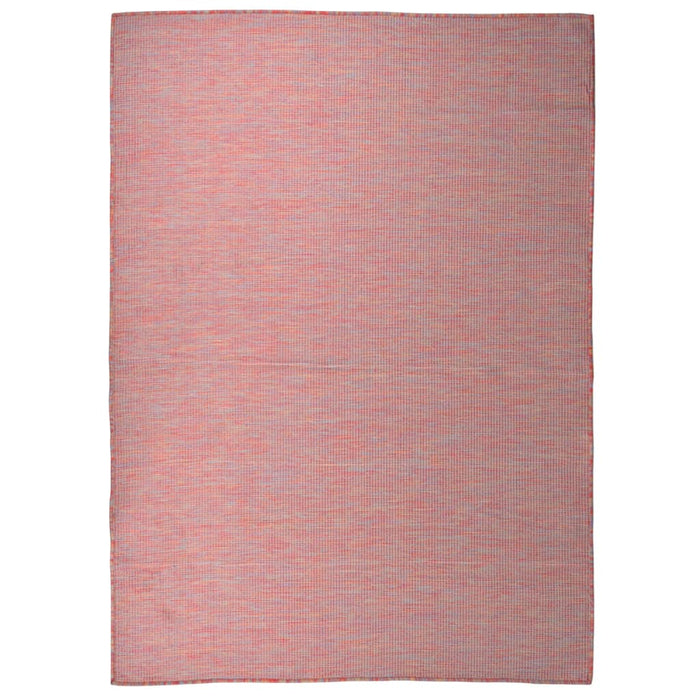 Tappeto da Esterni a Tessitura Piatta 200x280 cm Rosso 340826