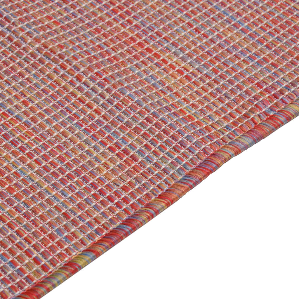 Tappeto da Esterni a Tessitura Piatta 200x280 cm Rosso 340826