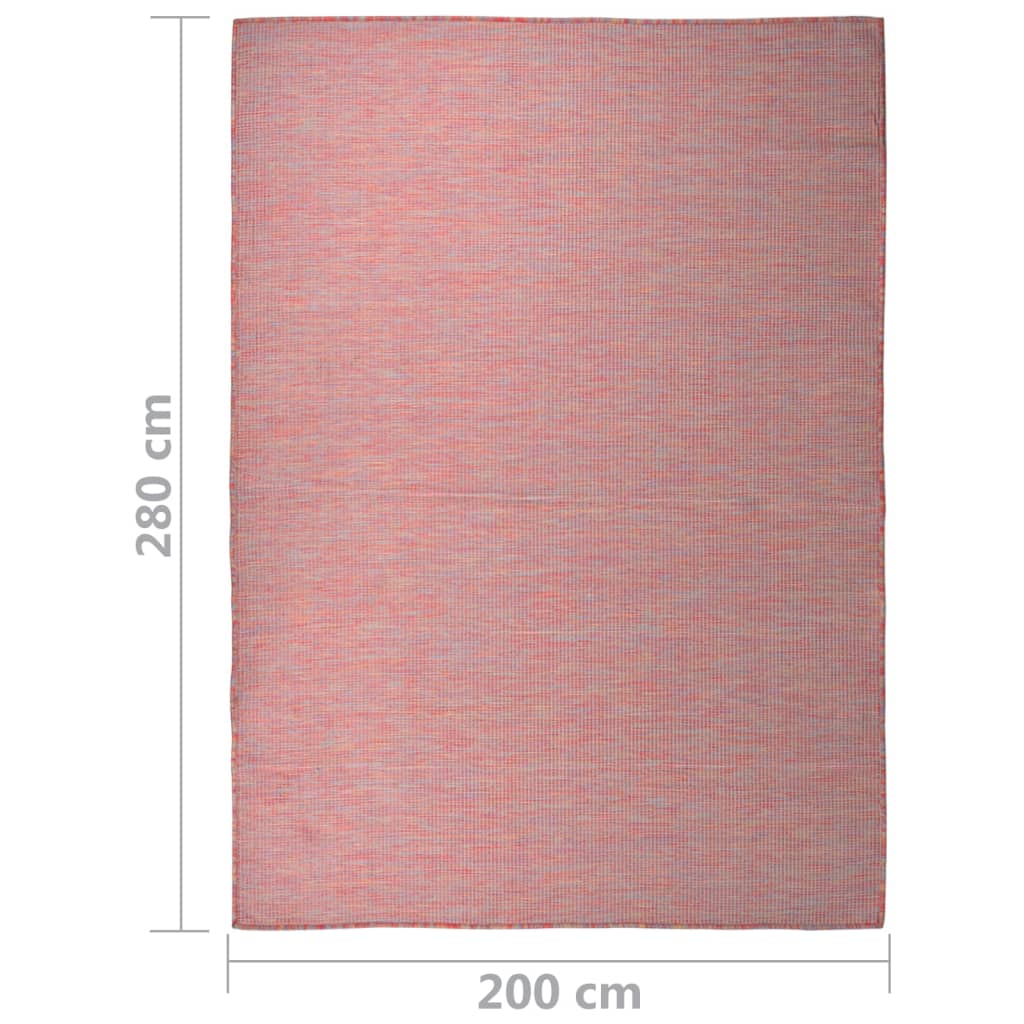 Tappeto da Esterni a Tessitura Piatta 200x280 cm Rosso 340826