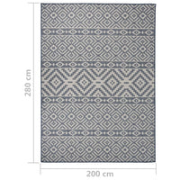 Tappeto da Esterni a Tessitura Piatta 200x280 cm Strisce Blu 340840