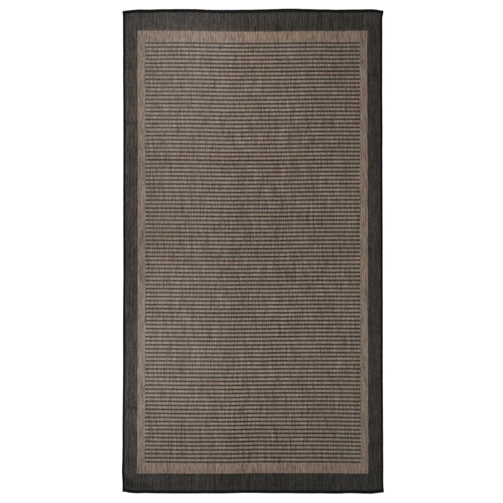 Tappeto da Esterni a Tessitura Piatta 80x150 cm Marrone Scuro 340841