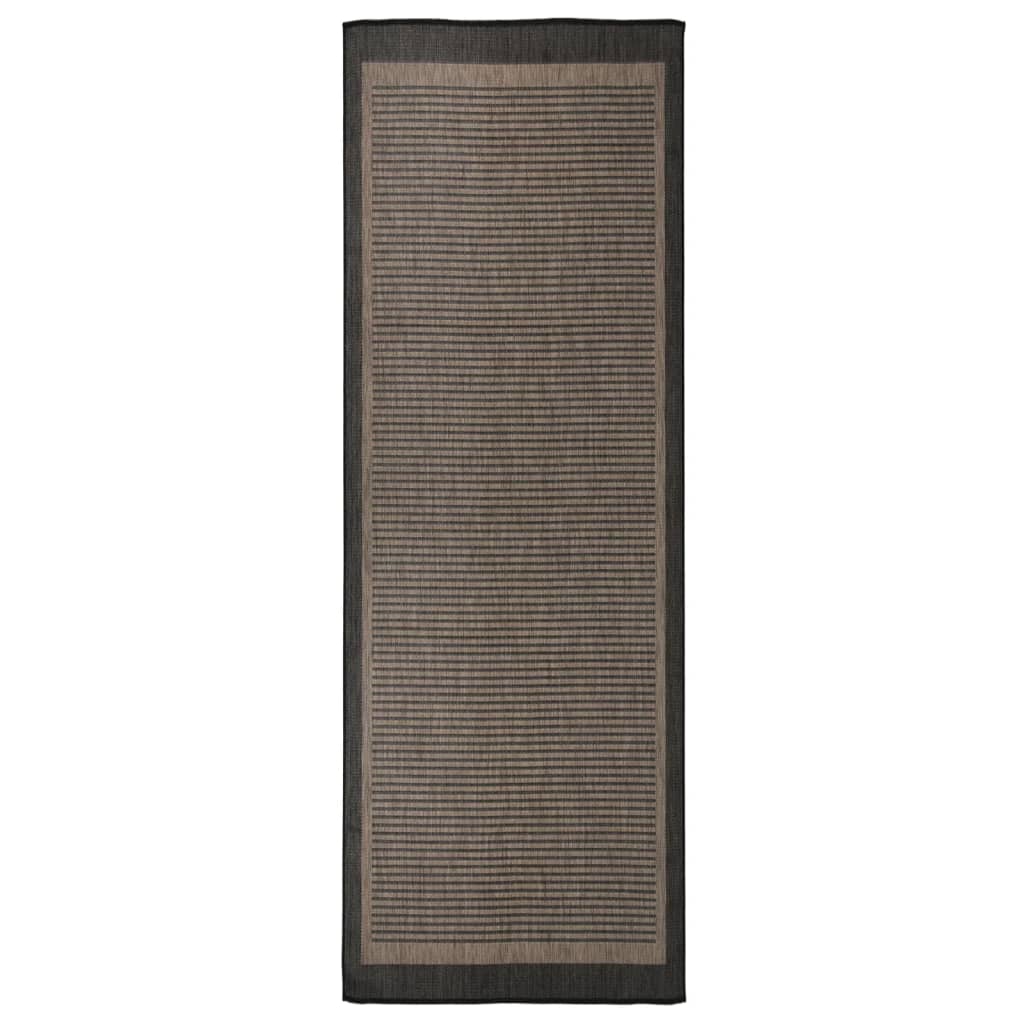 Tappeto da Esterni a Tessitura Piatta 80x250 cm Marrone Scuro cod mxl 73652