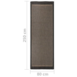 Tappeto da Esterni a Tessitura Piatta 80x250 cm Marrone Scuro cod mxl 73652