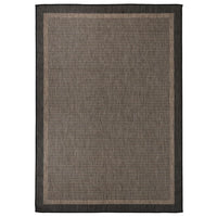 Tappeto da Esterni a Tessitura Piatta 140x200 cm Marrone Scuro 340845