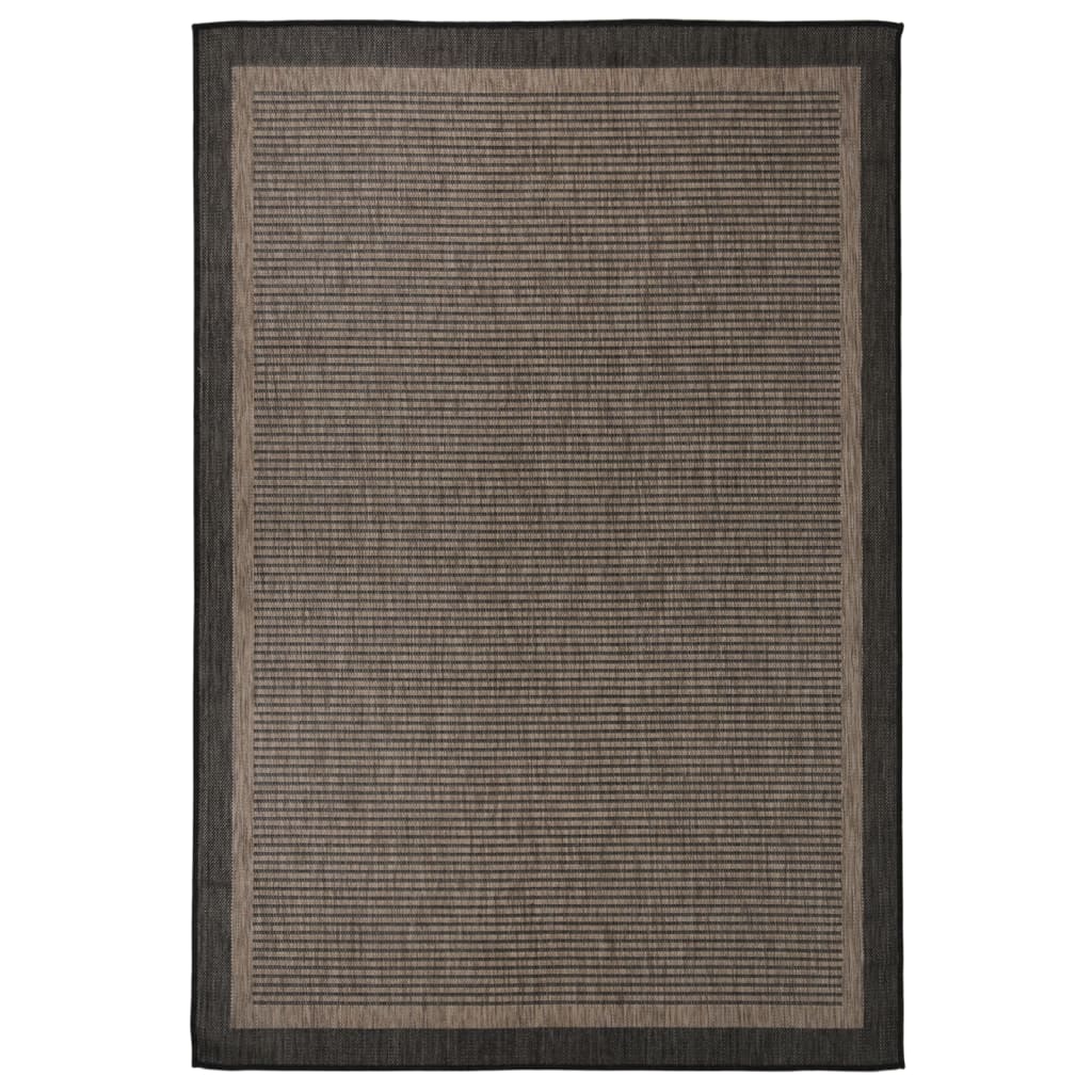 Tappeto da Esterni a Tessitura Piatta 160x230 cm Marrone Scuro 340846