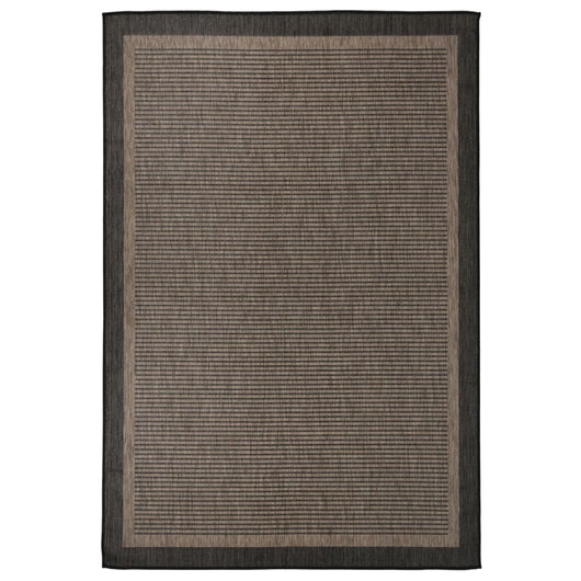 Tappeto da Esterni a Tessitura Piatta 160x230 cm Marrone Scuro 340846