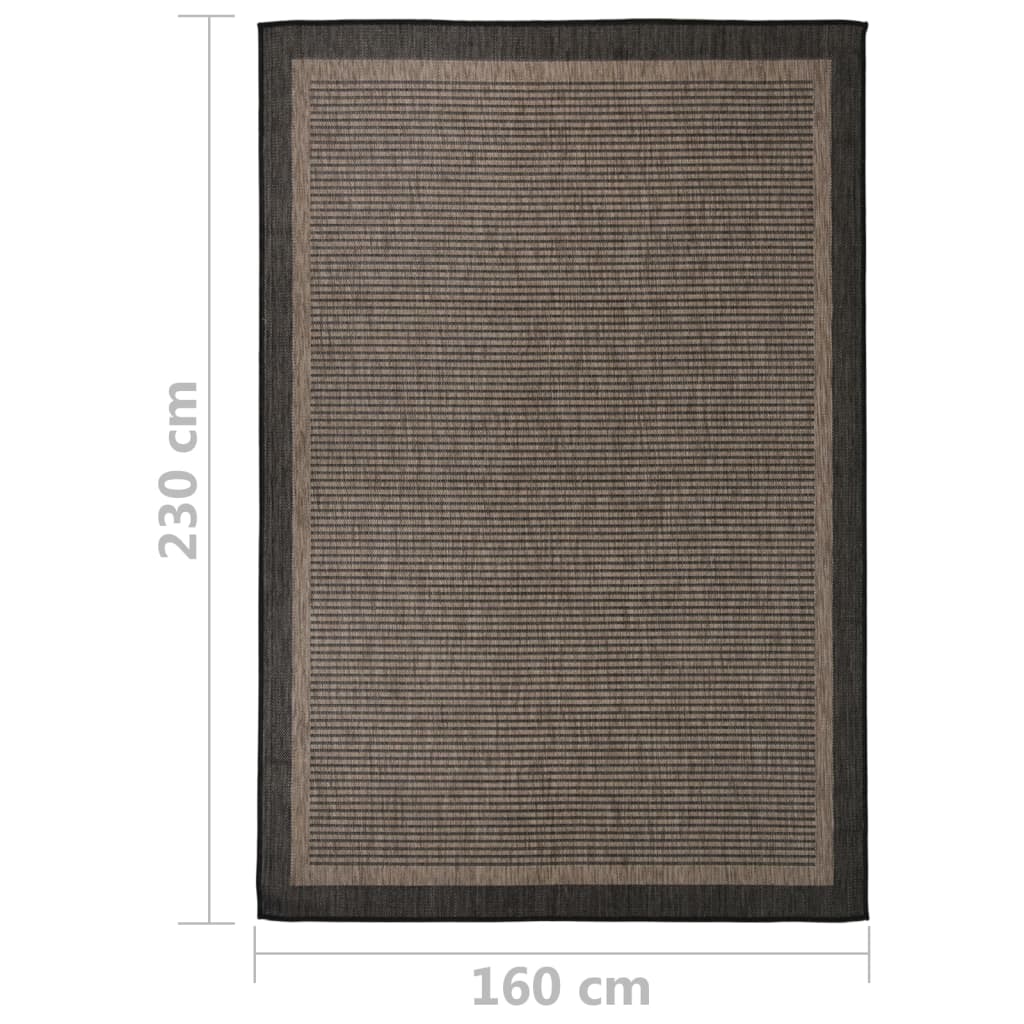 Tappeto da Esterni a Tessitura Piatta 160x230 cm Marrone Scuro cod mxl 74420