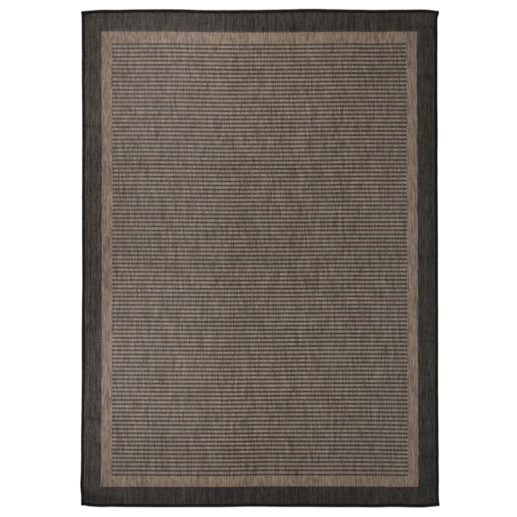 Tappeto da Esterni a Tessitura Piatta 200x280 cm Marrone Scuro 340847