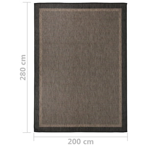 Tappeto da Esterni a Tessitura Piatta 200x280 cm Marrone Scuro 340847