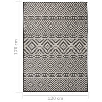 Tappeto da Esterni a Tessitura Piatta 120x170 cm Strisce Nere cod mxl 69947