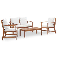 Set Salotto da Giardino 4pz con Cuscini Legno Massello Acacia 318338