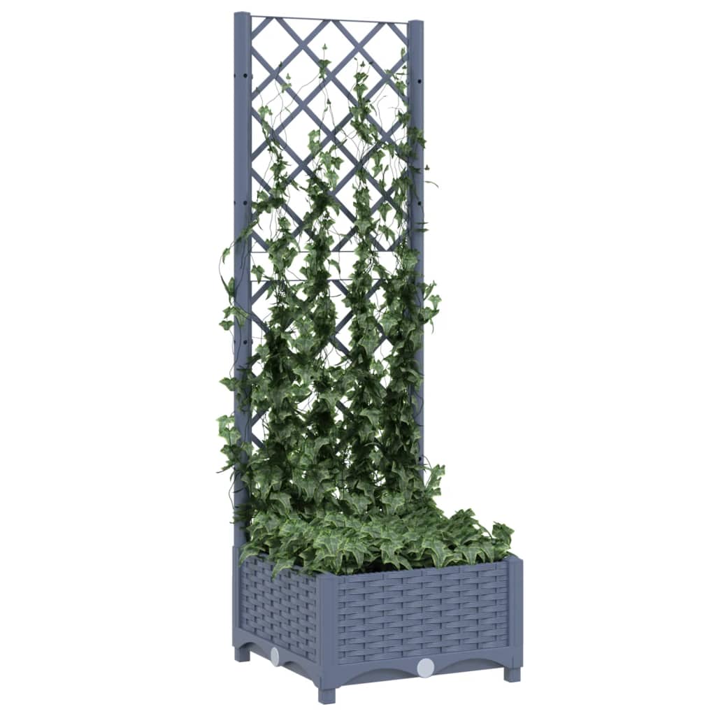 Fioriera da Giardino e Graticcio Grigio Scuro 40x40x121,5 cm PP cod mxl 53298