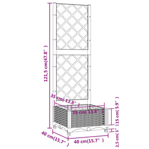 Fioriera da Giardino e Graticcio Grigio Scuro 40x40x121,5 cm PP cod mxl 53298