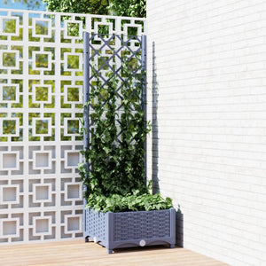 Fioriera da Giardino e Graticcio Grigio Scuro 40x40x121,5 cm PP cod mxl 53298