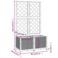 Fioriera da Giardino con Graticcio Grigio Scuro 80x40x136 cm PP cod mxl 53142