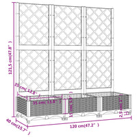 Fioriera da Giardino e Graticcio Grigio Scuro 120x40x121,5cm PP cod mxl 52536