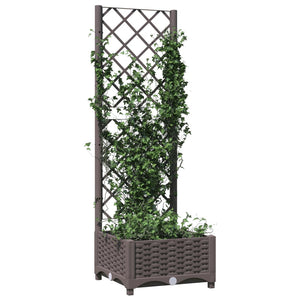 Fioriera da Giardino con Graticcio Marrone 40x40x121,5 cm in PP cod mxl 66829