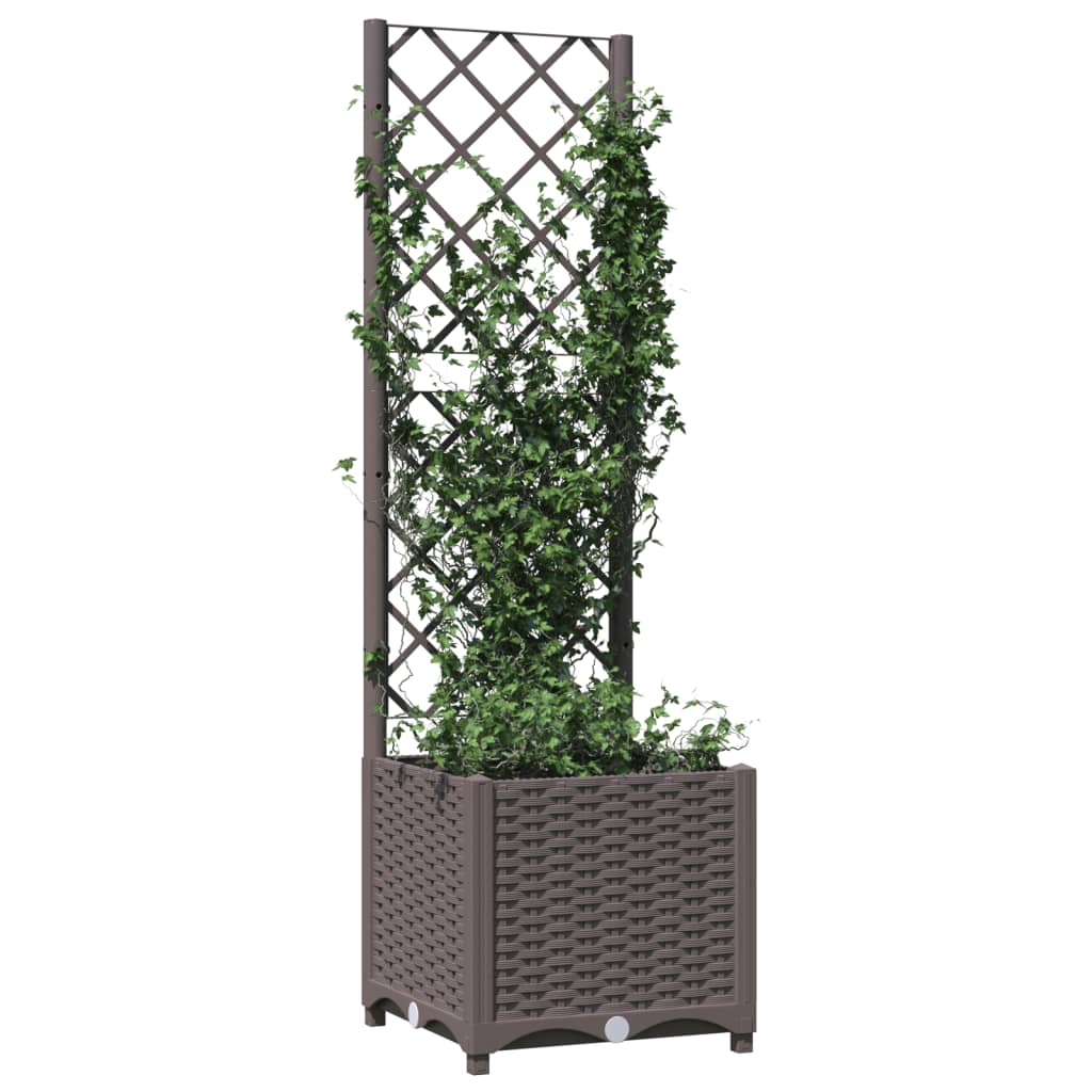 Fioriera da Giardino con Graticcio Marrone 40x40x136 cm in PP cod mxl 52930