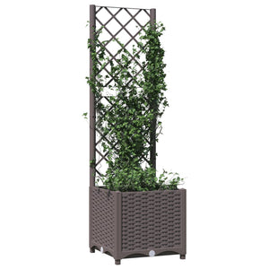 Fioriera da Giardino con Graticcio Marrone 40x40x136 cm in PP 318259