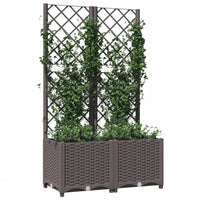 Fioriera da Giardino con Graticcio Marrone 80x40x136 cm in PP