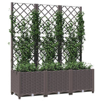 Fioriera da Giardino con Graticcio Marrone 120x40x136 cm in PP 318263