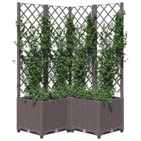 Fioriera da Giardino con Graticcio Marrone 80x80x136 cm in PP cod mxl 67083