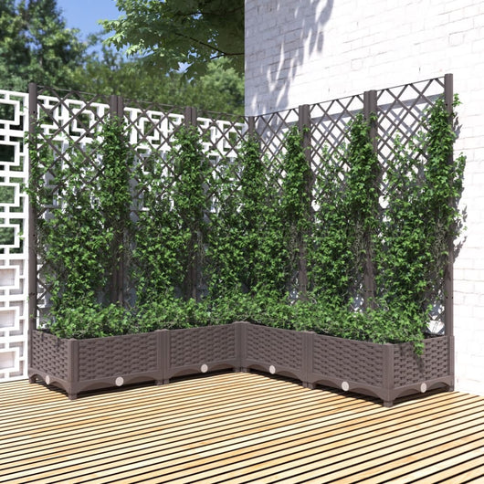 Fioriera da Giardino e Graticcio Marrone 120x120x121,5 cm in PP cod mxl 66884