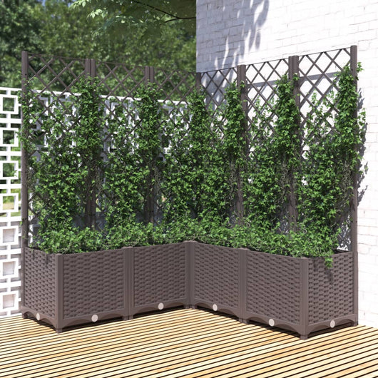 Fioriera da Giardino con Graticcio Marrone 120x120x136 cm in PP cod mxl 46504