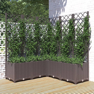 Fioriera da Giardino con Graticcio Marrone 120x120x136 cm in PP 318267