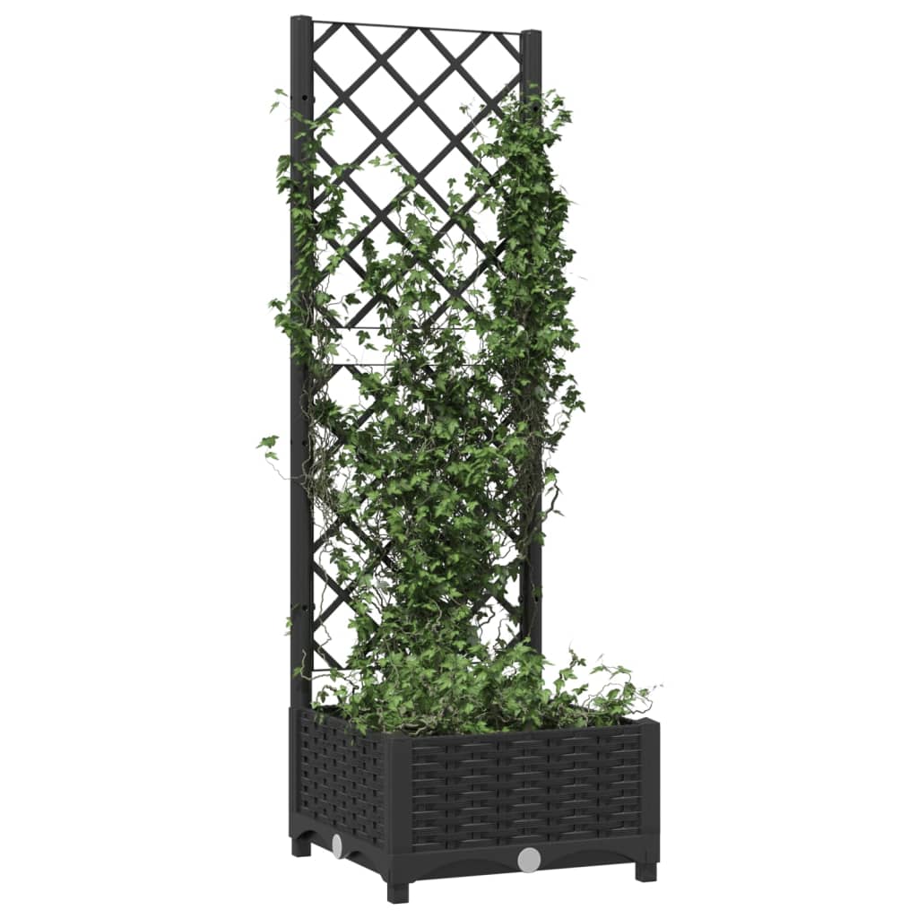 Fioriera da Giardino con Graticcio Nero 40x40x121,5 cm in PP cod mxl 67295