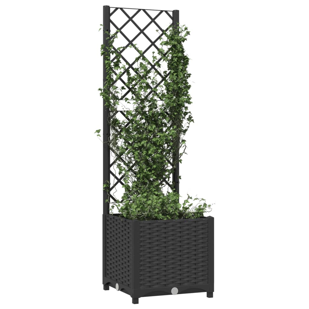 Fioriera da Giardino con Graticcio Nero 40x40x136 cm in PP cod mxl 67218