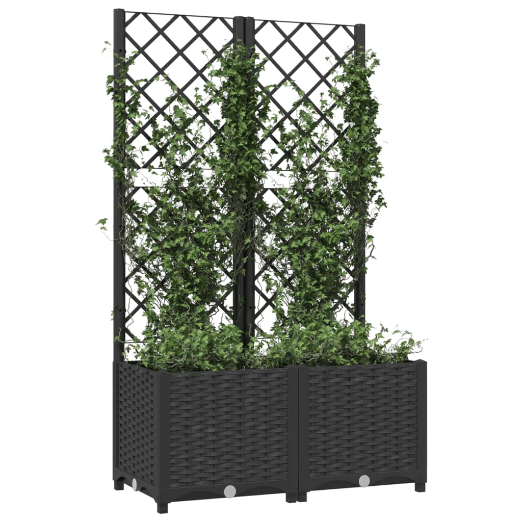 Fioriera da Giardino con Graticcio Nero 80x40x136 cm in PP cod mxl 50958