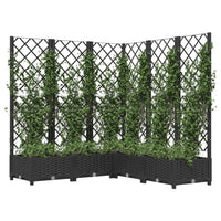 Fioriera da Giardino con Graticcio Nero 120x120x121,5 cm in PP 318276