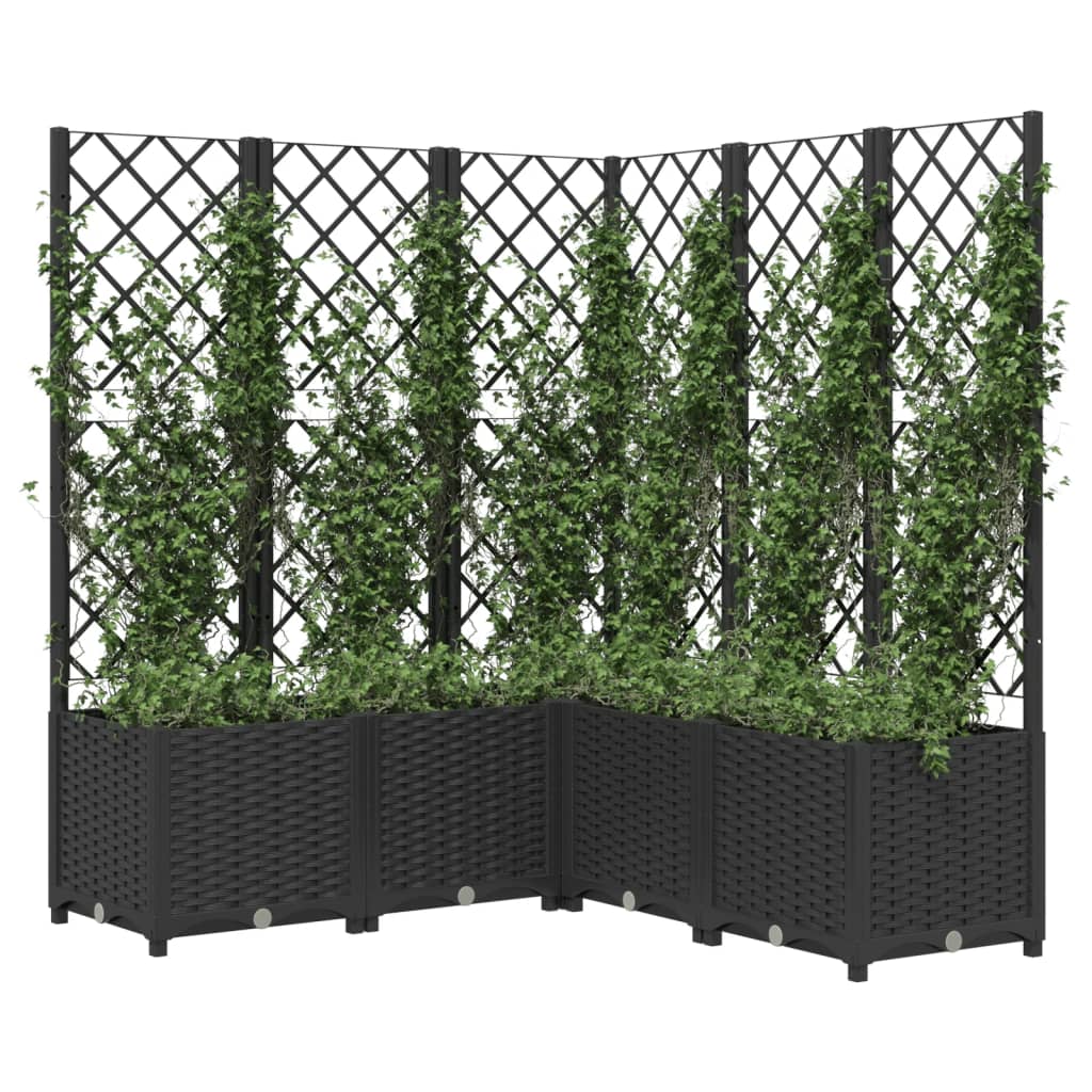 Fioriera da Giardino con Graticcio Nero 120x120x136 cm in PP 318277