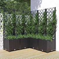 Fioriera da Giardino con Graticcio Nero 120x120x136 cm in PP cod mxl 77061