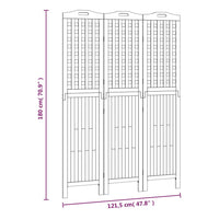 Divisorio a 3 Pannelli 121,5x2x180 cm Legno Massello di Acacia 318547