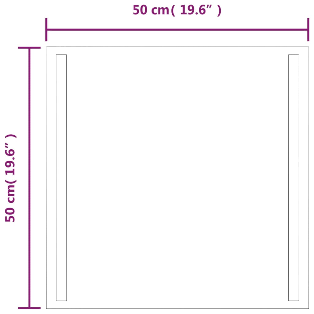 Specchio da Bagno con Luci LED 50x50 cm 151739