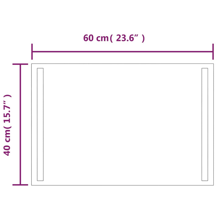 Specchio da Bagno con Luci LED 60x40 cm 151744