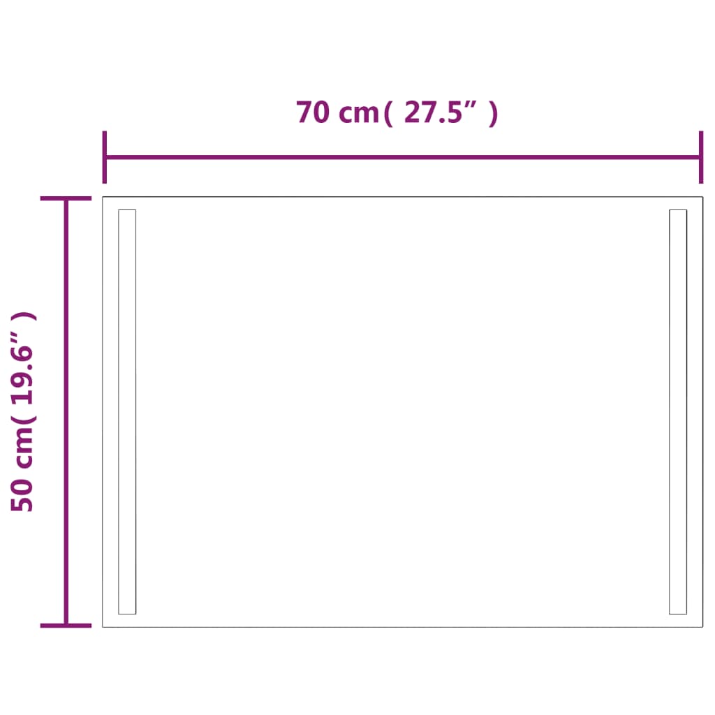 Specchio da Bagno con Luci LED 70x50 cm 151746