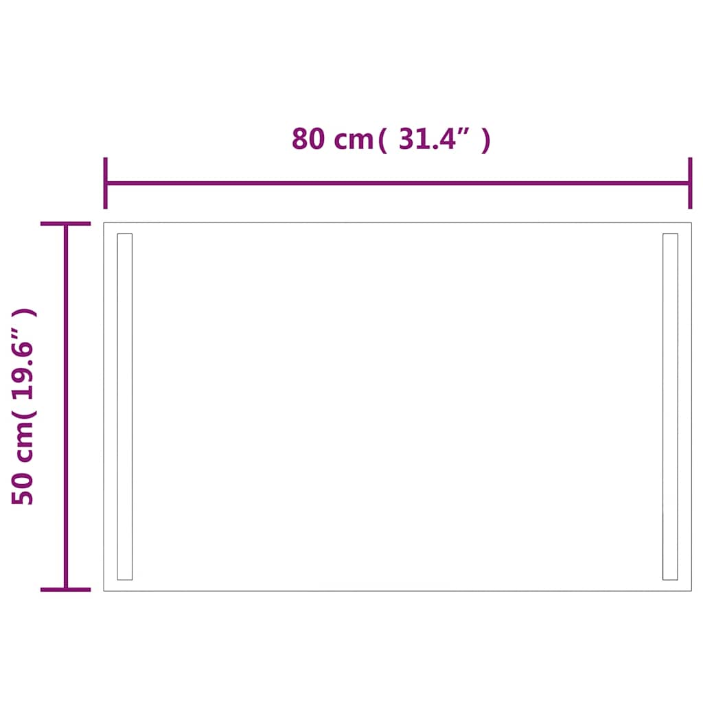 Specchio da Bagno con Luci LED 80x50 cm 151748