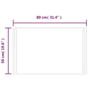 Specchio da Bagno con Luci LED 80x50 cm 151748