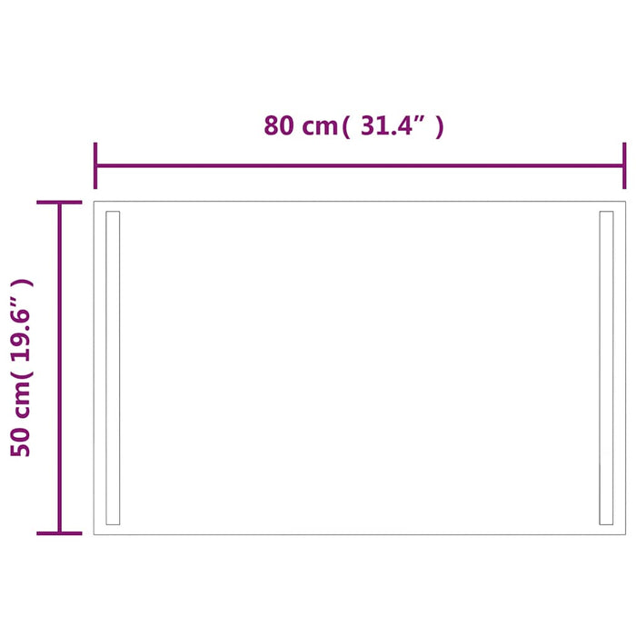 Specchio da Bagno con Luci LED 80x50 cm 151748