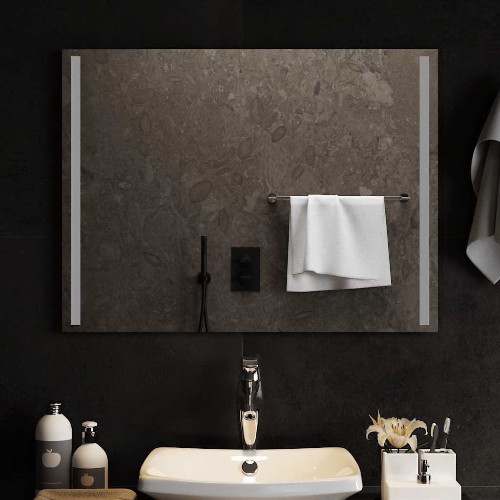 Specchio da Bagno con Luci LED 80x60 cm 151749