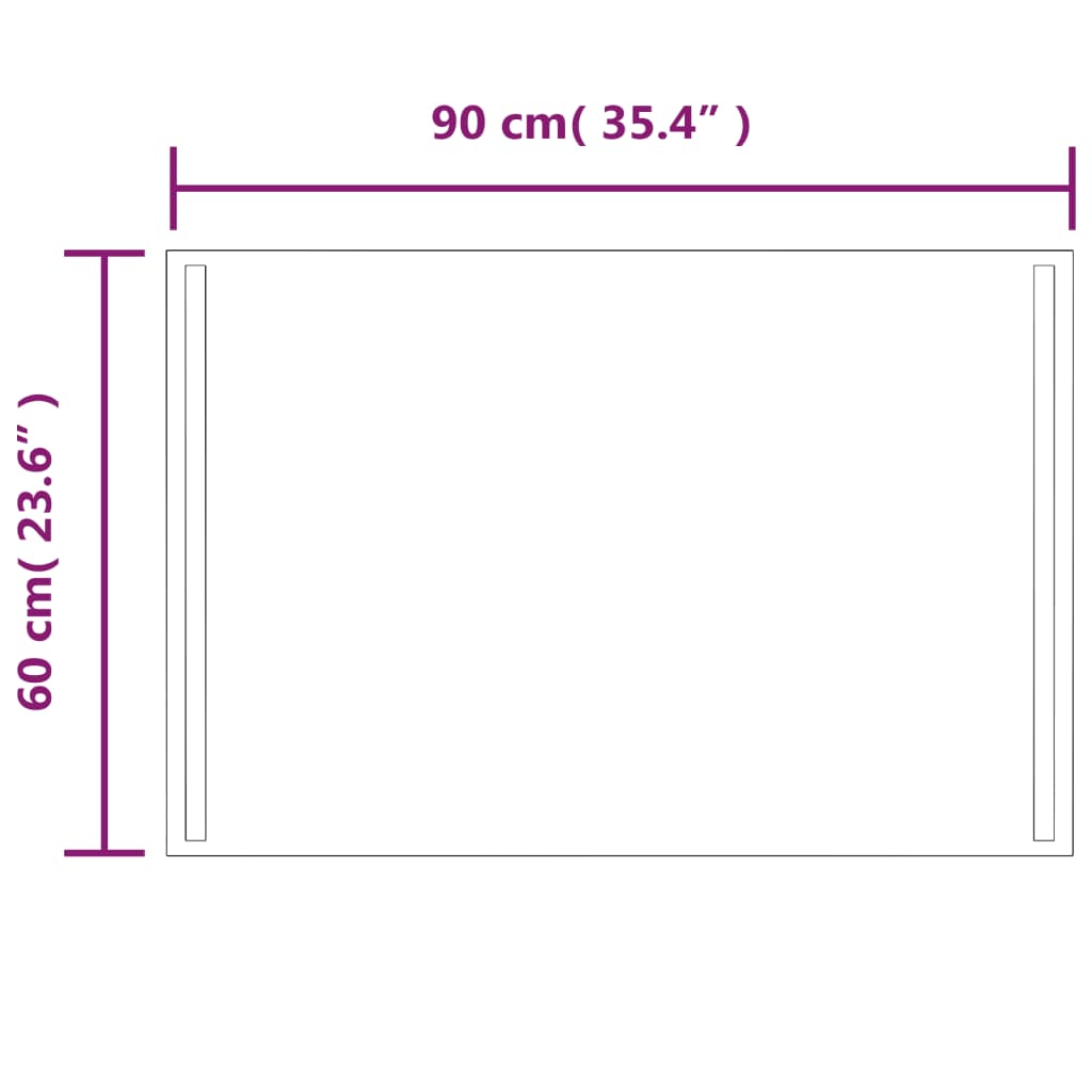 Specchio da Bagno con Luci LED 90x60 cm 151752