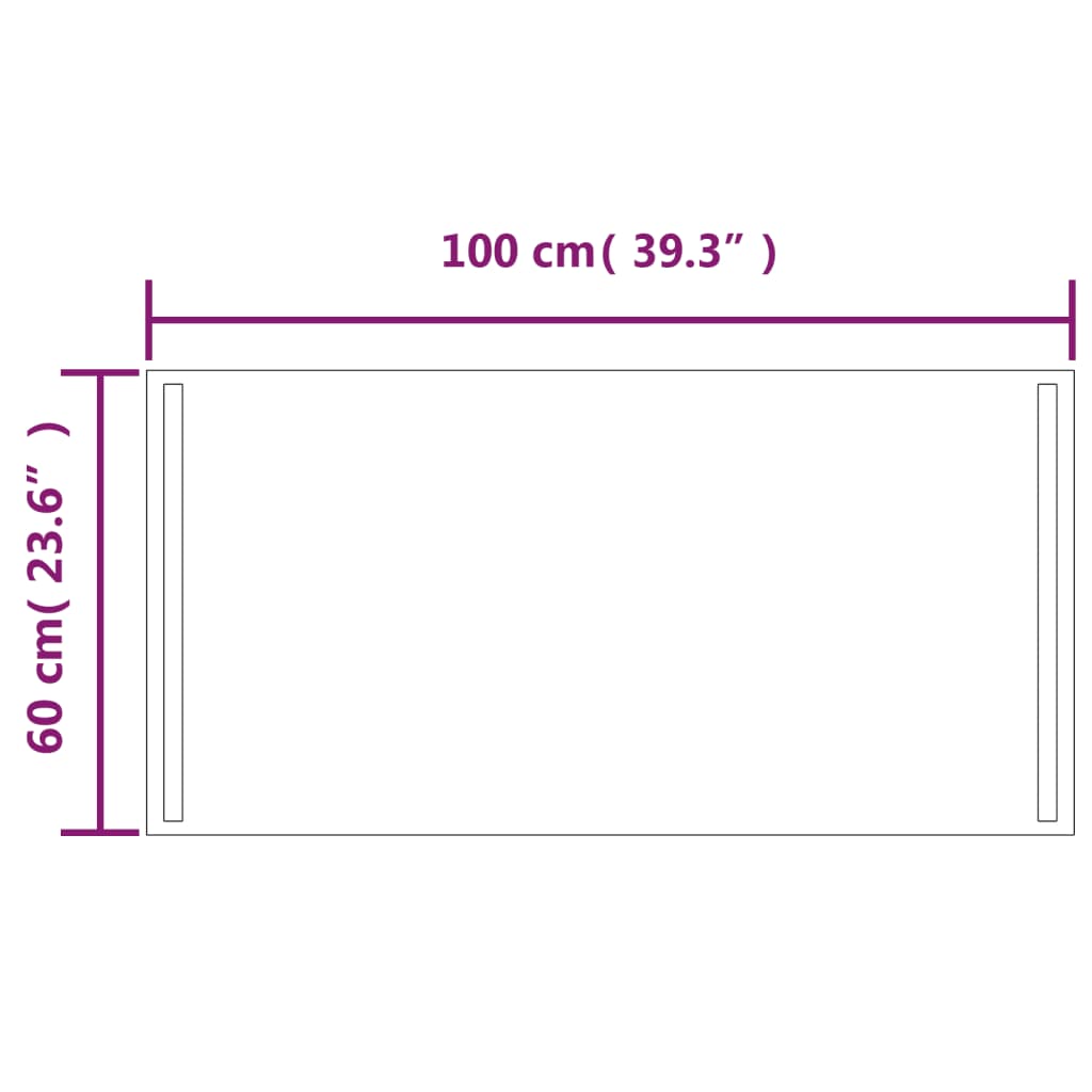 Specchio da Bagno con Luci LED 100x60 cm cod mxl 67876