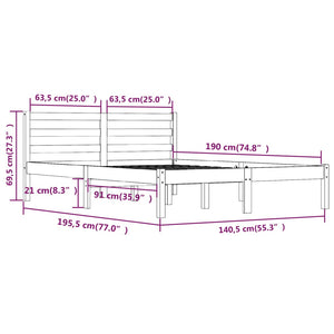 Giroletto Legno Massello di Pino 135x190 cm Bianco 4FT6 Double 810406