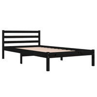 Telaio Letto in Legno Massello di Pino 100x200 cm Nero 810424