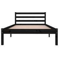 Telaio Letto in Legno Massello di Pino 100x200 cm Nero 810424